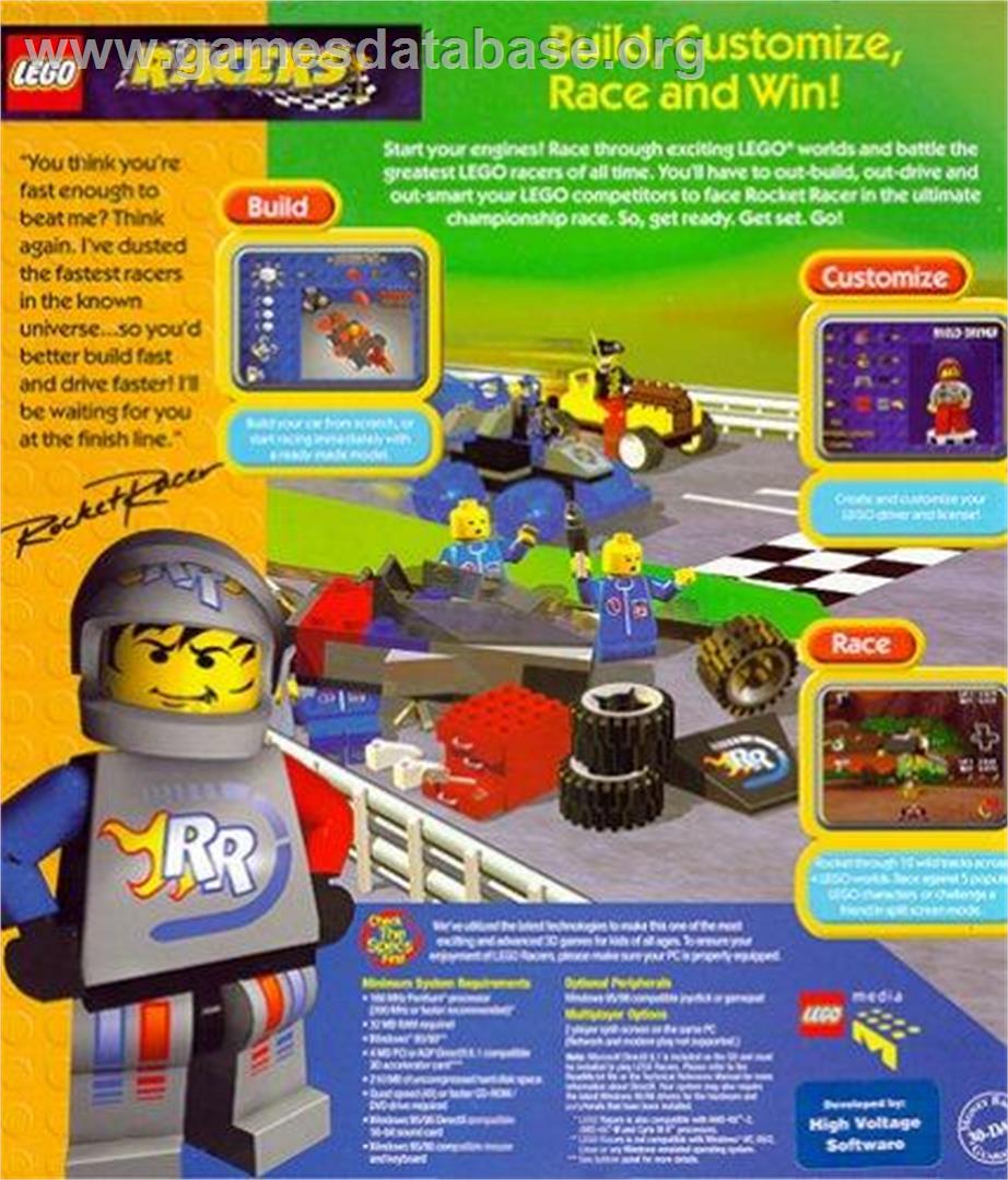 LEGO Racers - Microsoft Windows - Artwork - Box Back