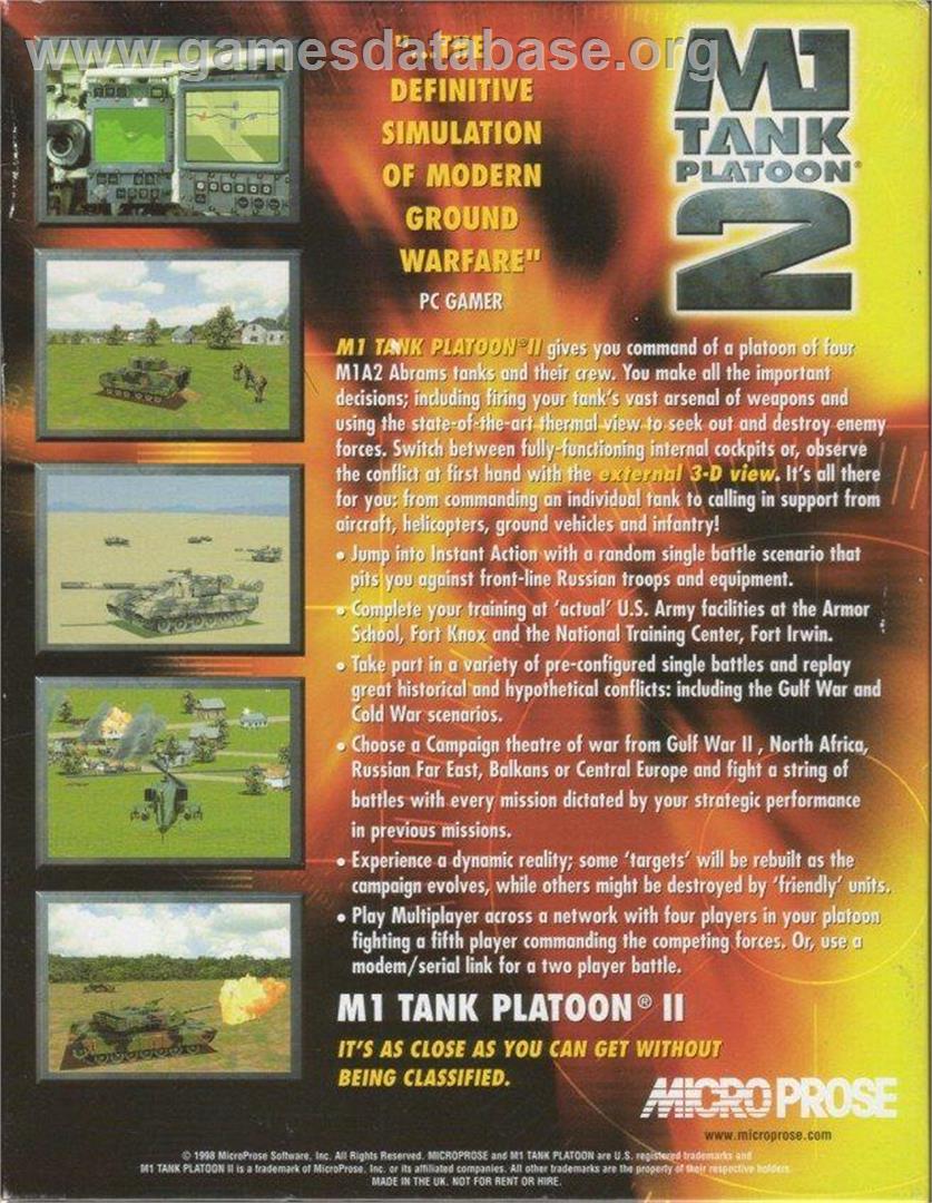 M1 Tank Platoon II - Microsoft Windows - Artwork - Box Back