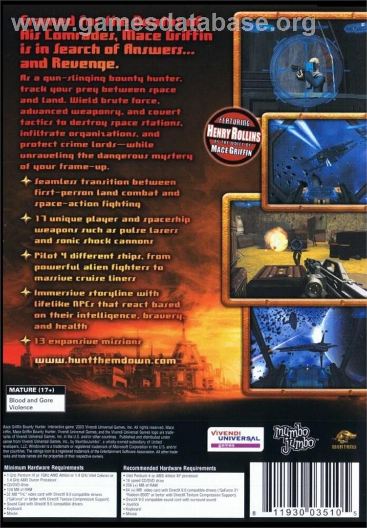 Mace Griffin - Bounty Hunter - Microsoft Windows - Artwork - Box Back