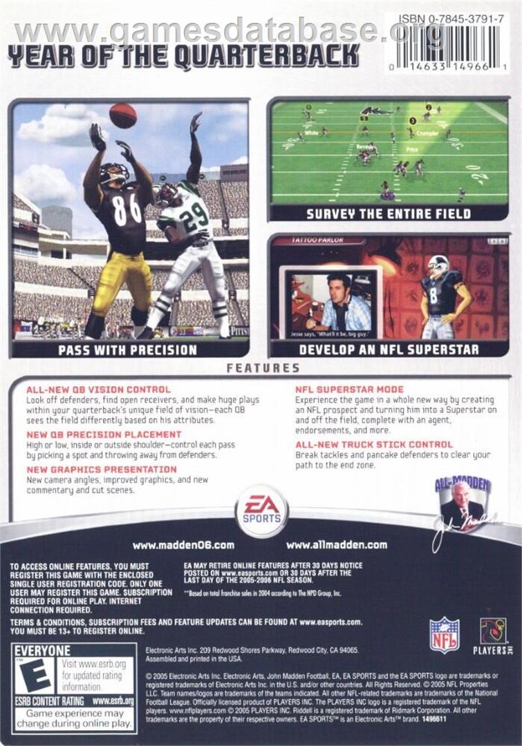 Madden NFL 06 - Microsoft Windows - Artwork - Box Back