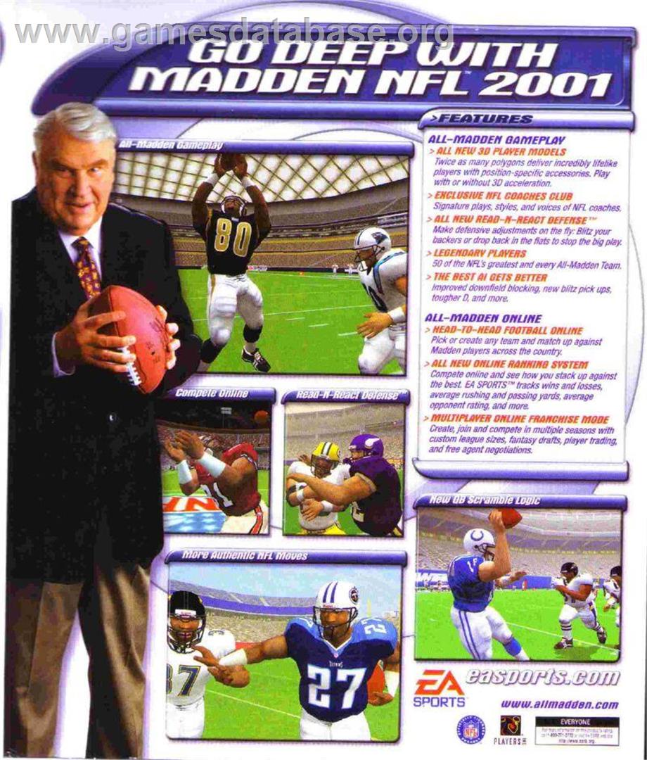Madden NFL 2001 - Microsoft Windows - Artwork - Box Back