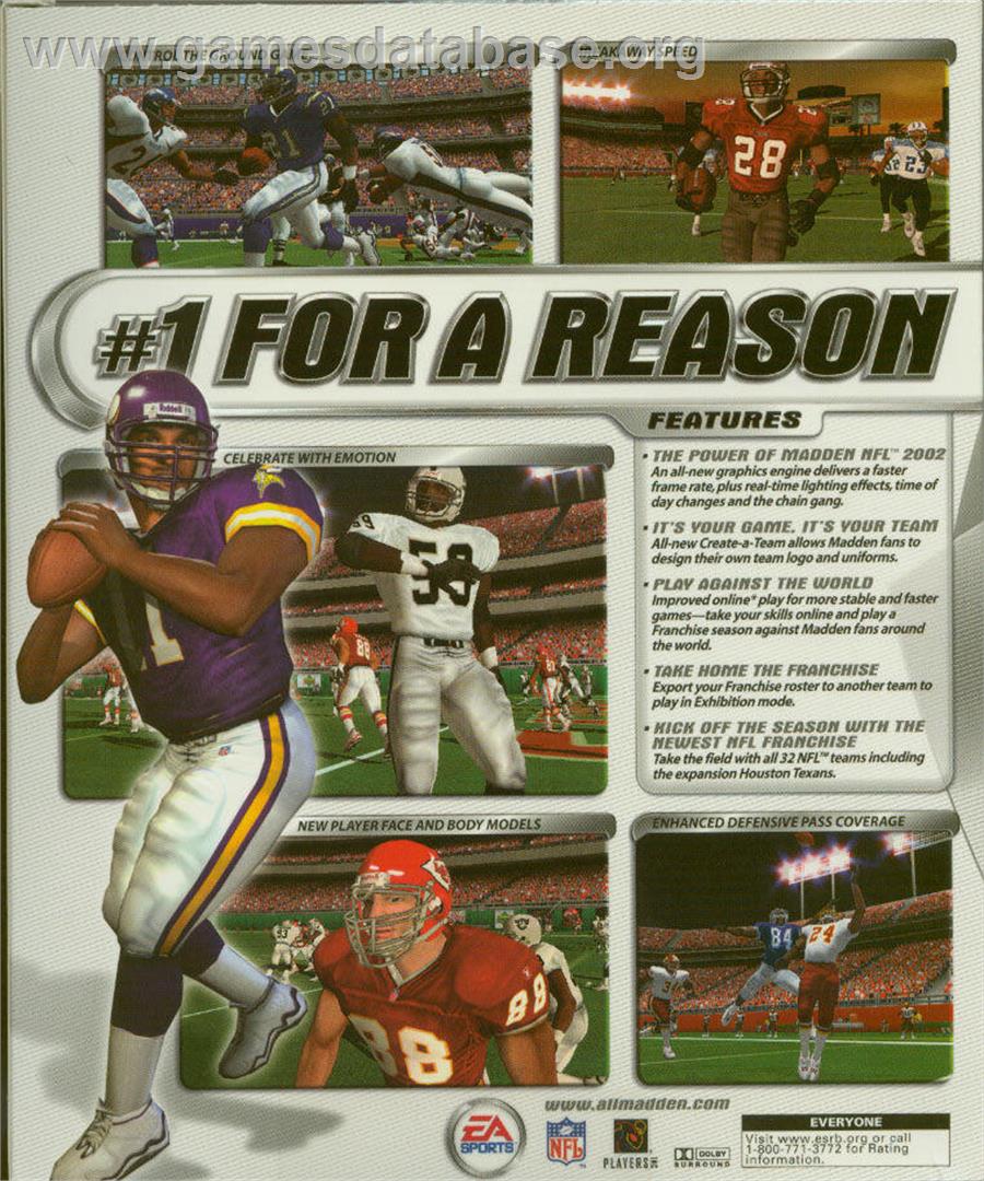 Madden NFL 2002 - Microsoft Windows - Artwork - Box Back