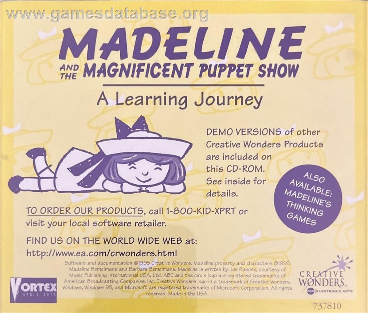 Madeline and the Magnificent Puppet Show - Microsoft Windows - Artwork - Box Back