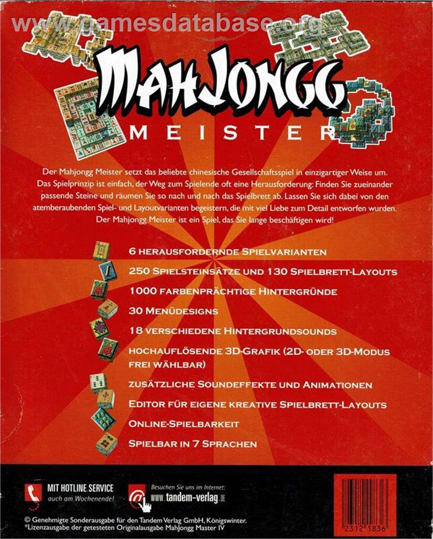 MahJongg Master 4 - Microsoft Windows - Artwork - Box Back