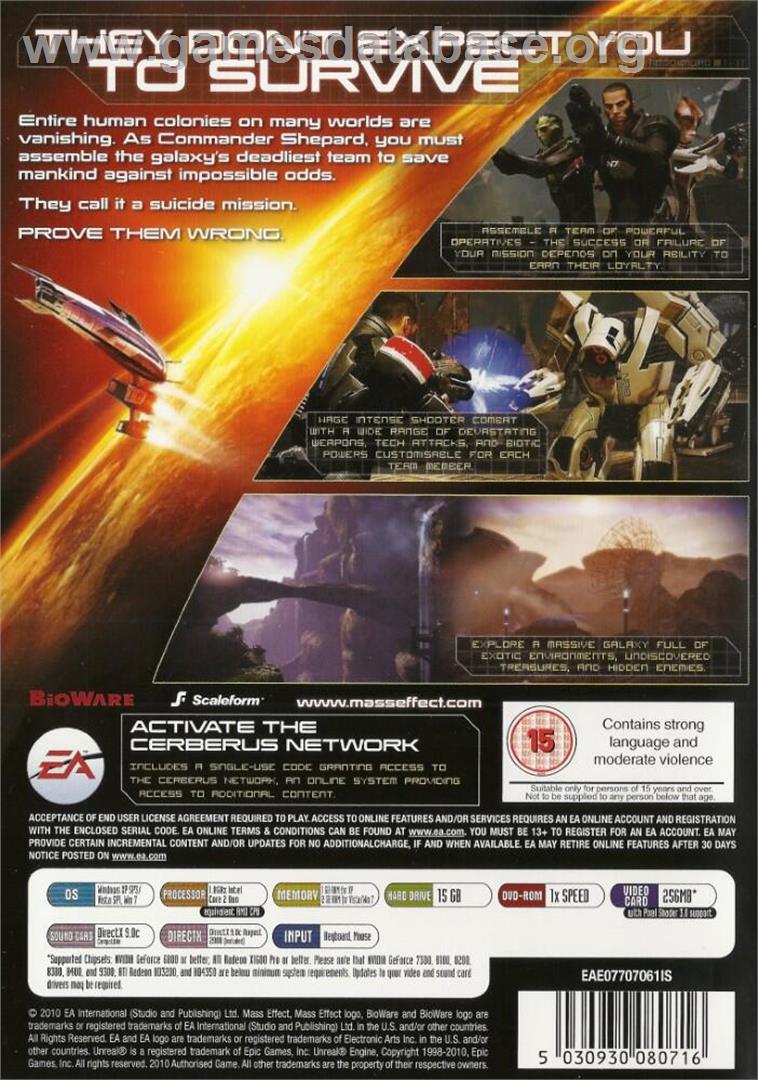 Mass Effect 2 - Microsoft Windows - Artwork - Box Back