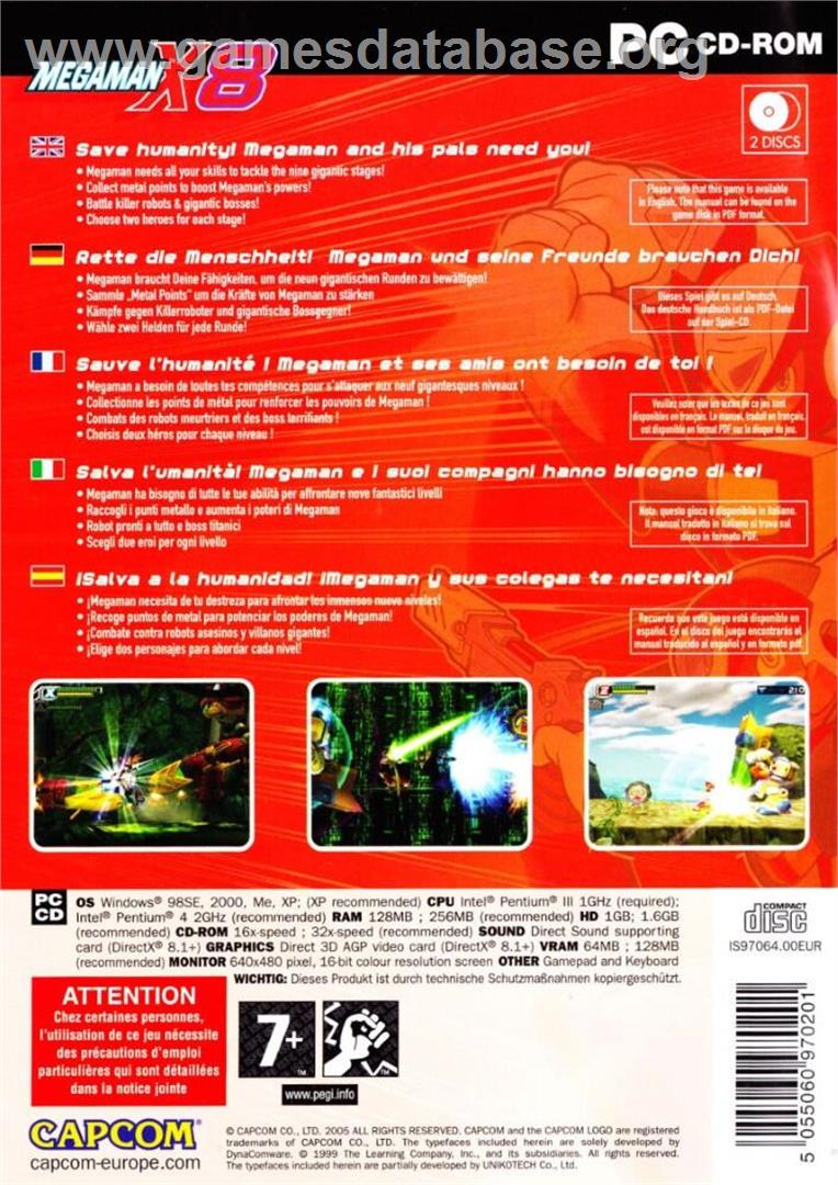 Mega Man X8 - Microsoft Windows - Artwork - Box Back