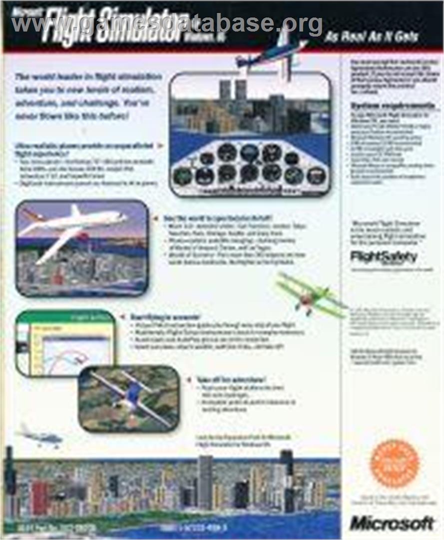 Microsoft Flight Simulator for Windows 95 - Microsoft Windows - Artwork - Box Back
