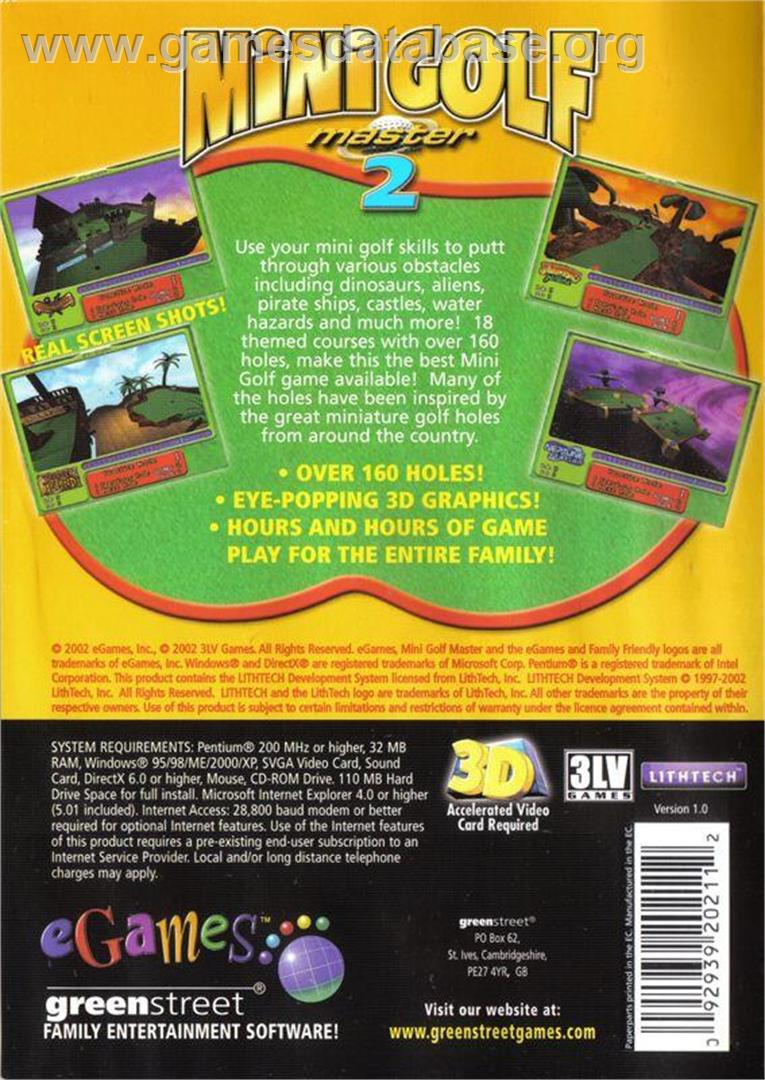 Mini Golf Master 2 - Microsoft Windows - Artwork - Box Back