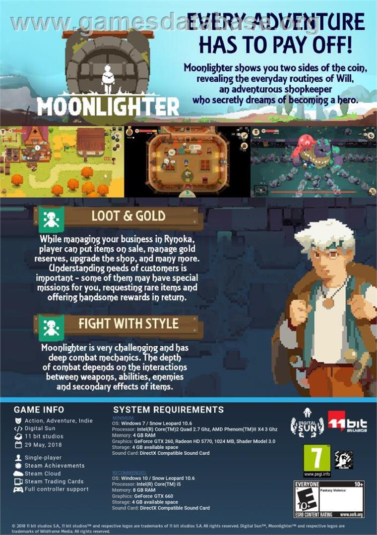Moonlighter - Microsoft Windows - Artwork - Box Back