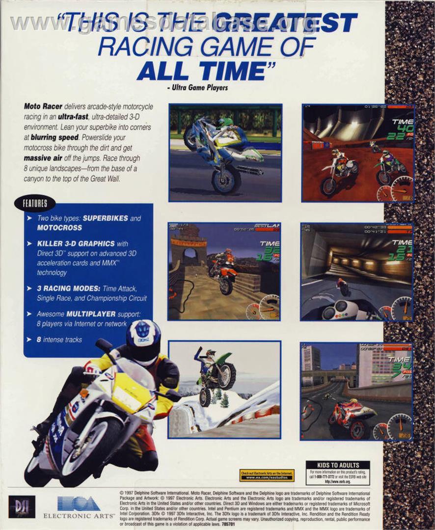 Moto Racer - Microsoft Windows - Artwork - Box Back