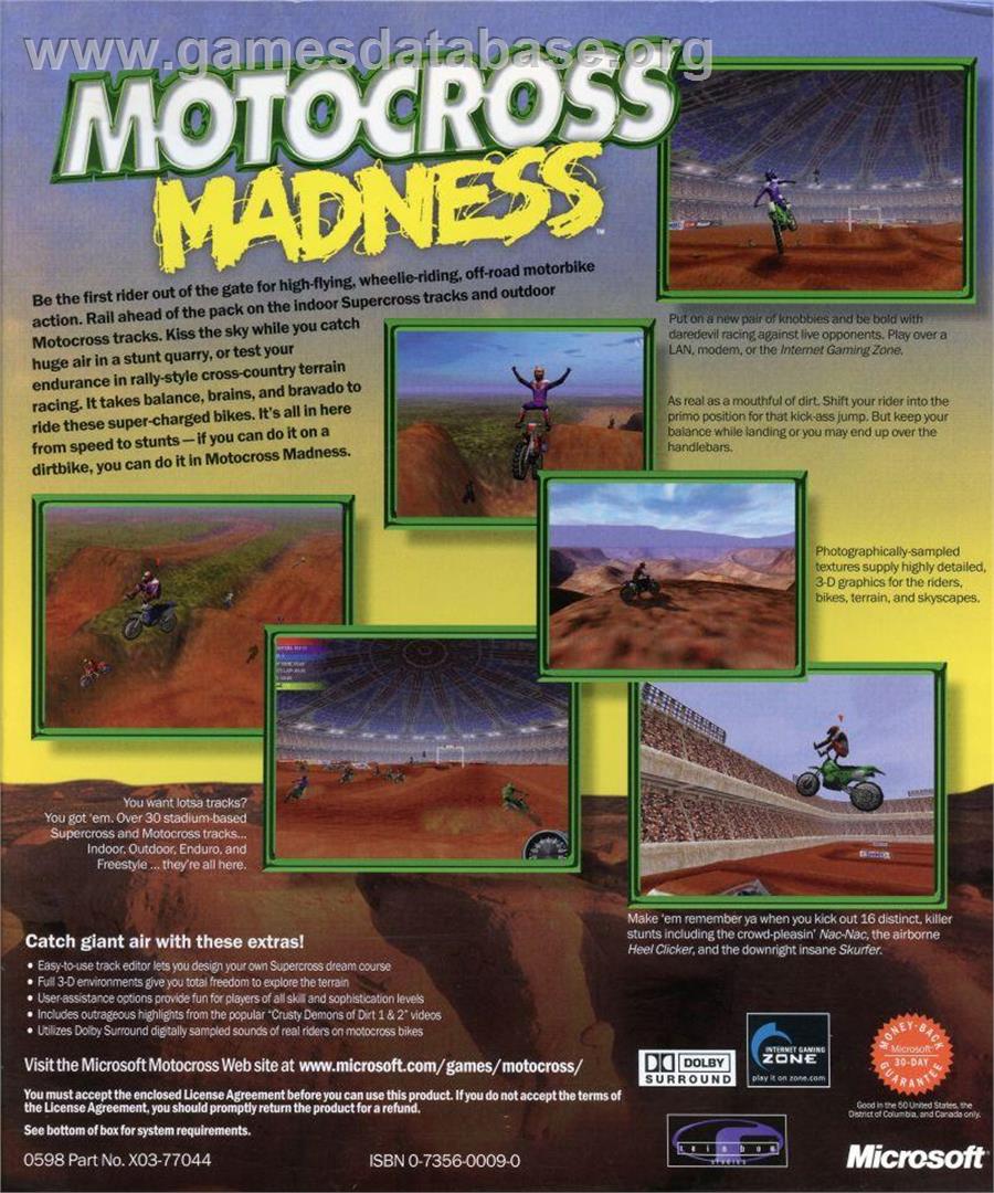 Motocross Madness - Microsoft Windows - Artwork - Box Back