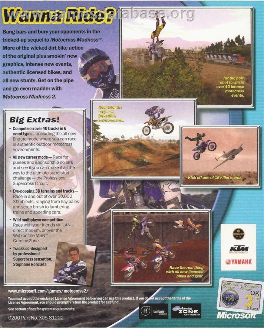 Motocross Madness 2 - Microsoft Windows - Artwork - Box Back