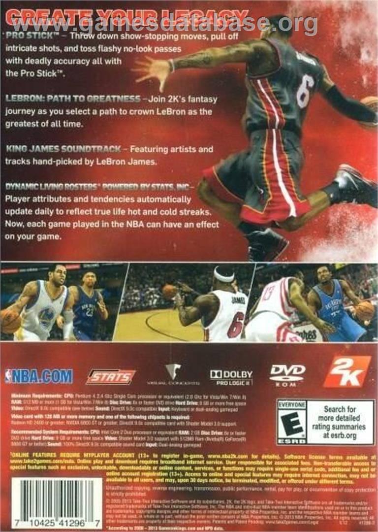NBA 2K14 - Microsoft Windows - Artwork - Box Back