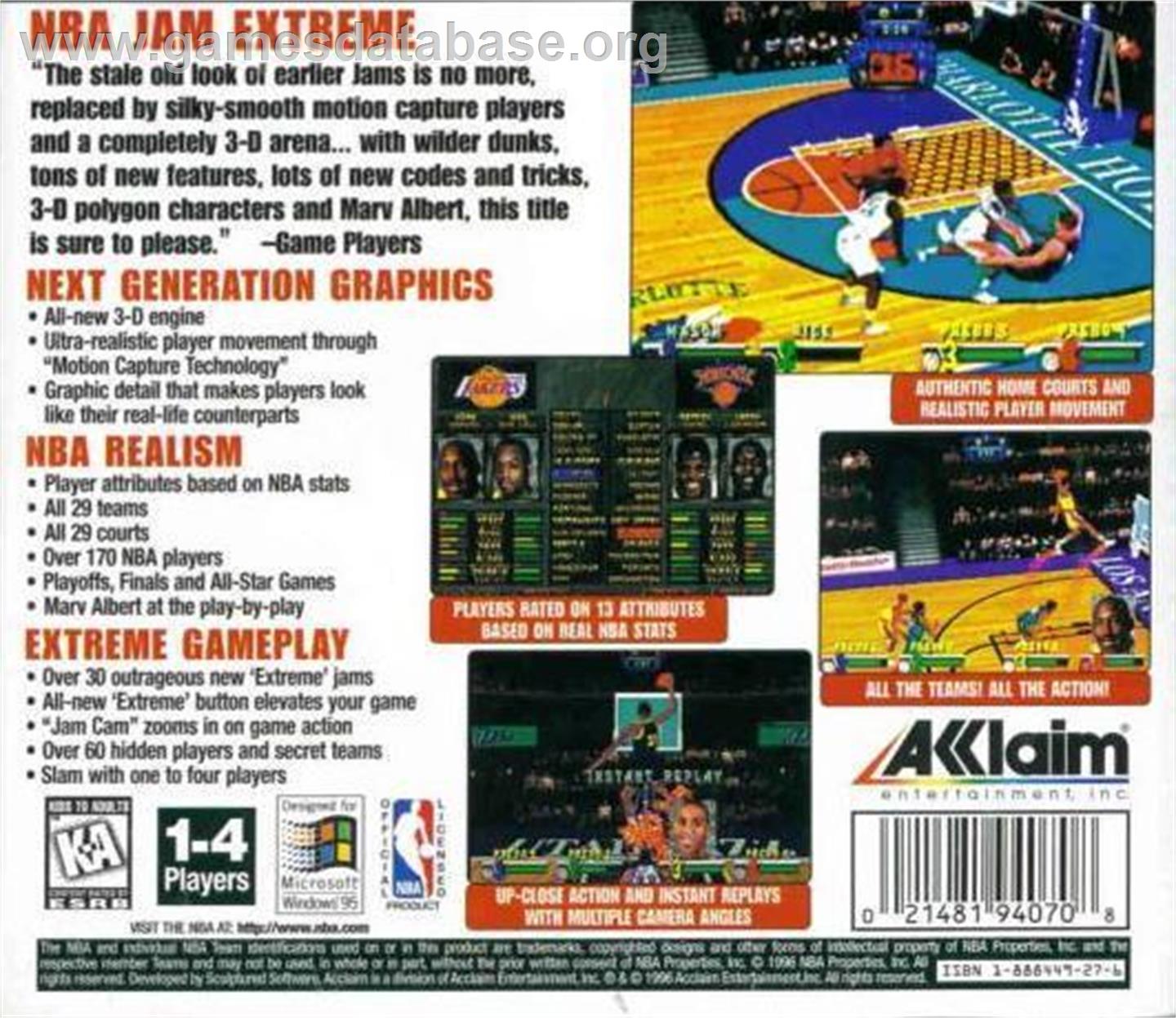 NBA Jam Extreme - Microsoft Windows - Artwork - Box Back