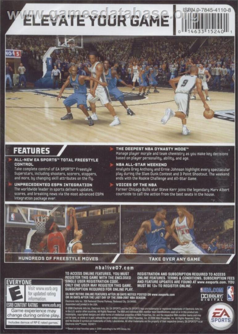 NBA Live 07 - Microsoft Windows - Artwork - Box Back