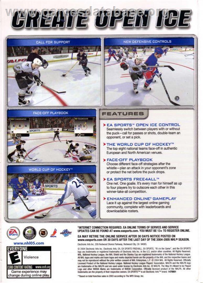 NHL 2005 - Microsoft Windows - Artwork - Box Back