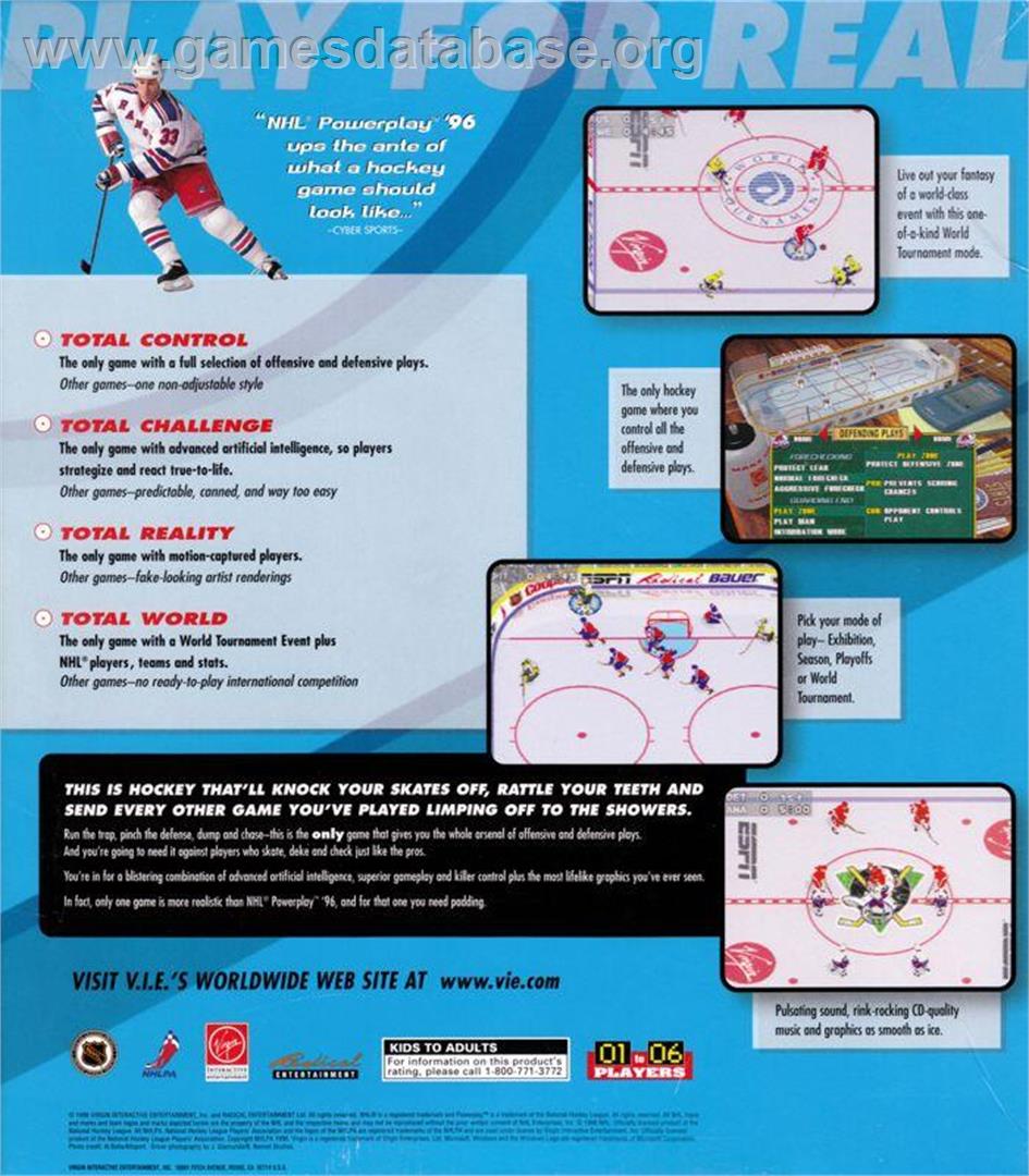 NHL Powerplay '96 - Microsoft Windows - Artwork - Box Back
