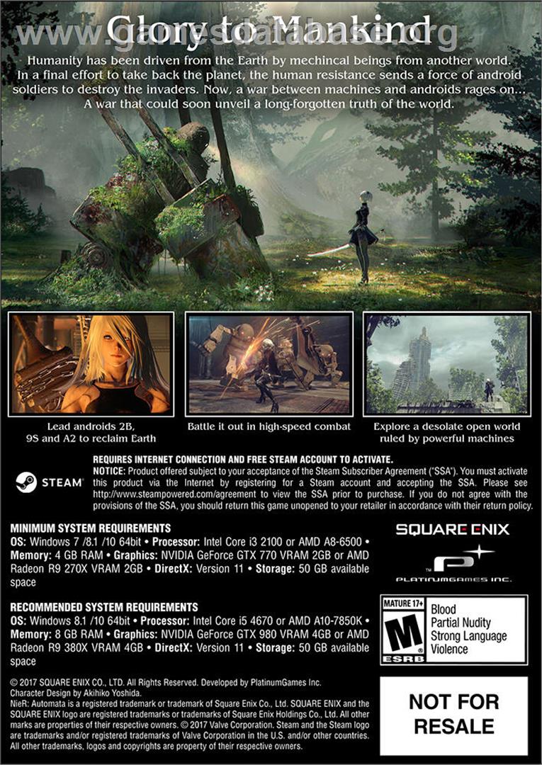 NieR - Automata - Microsoft Windows - Artwork - Box Back