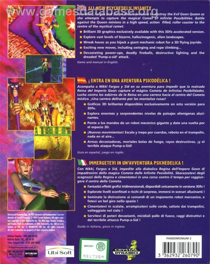 Pandemonium 2 - Microsoft Windows - Artwork - Box Back