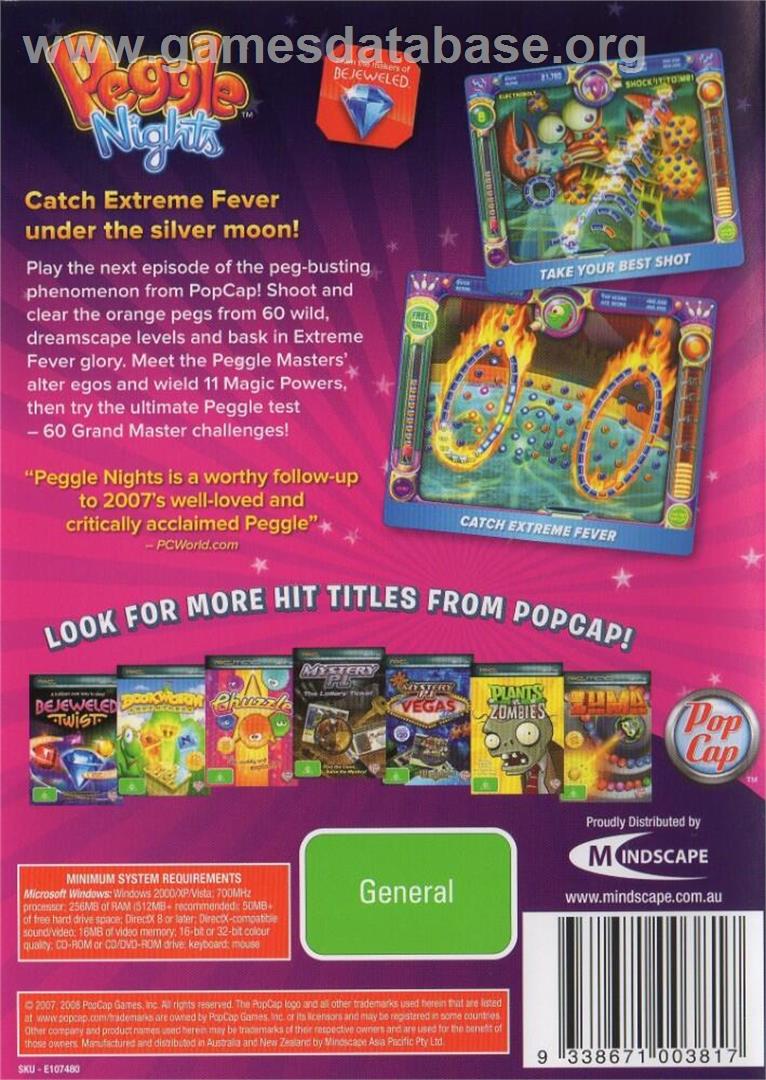 Peggle - Nights - Microsoft Windows - Artwork - Box Back