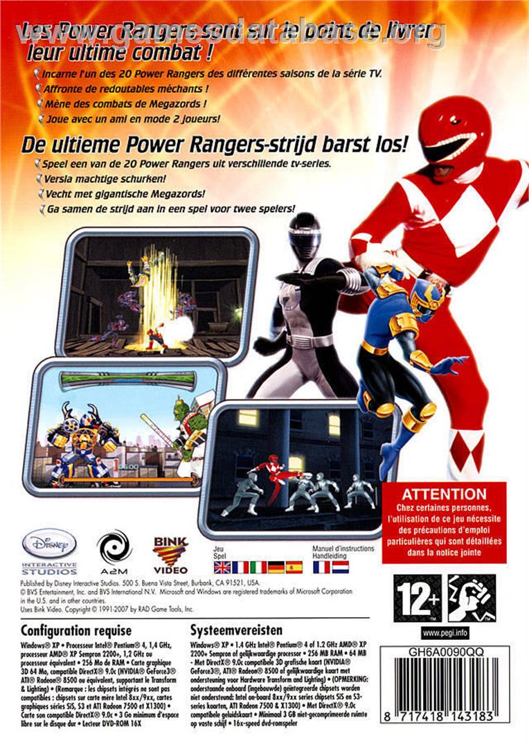Power Rangers - Super Legends - Microsoft Windows - Artwork - Box Back
