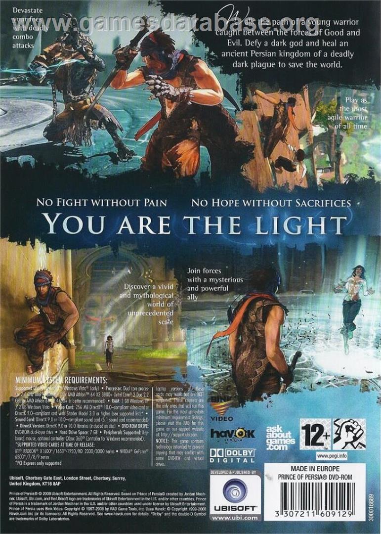 Prince of Persia - Microsoft Windows - Artwork - Box Back