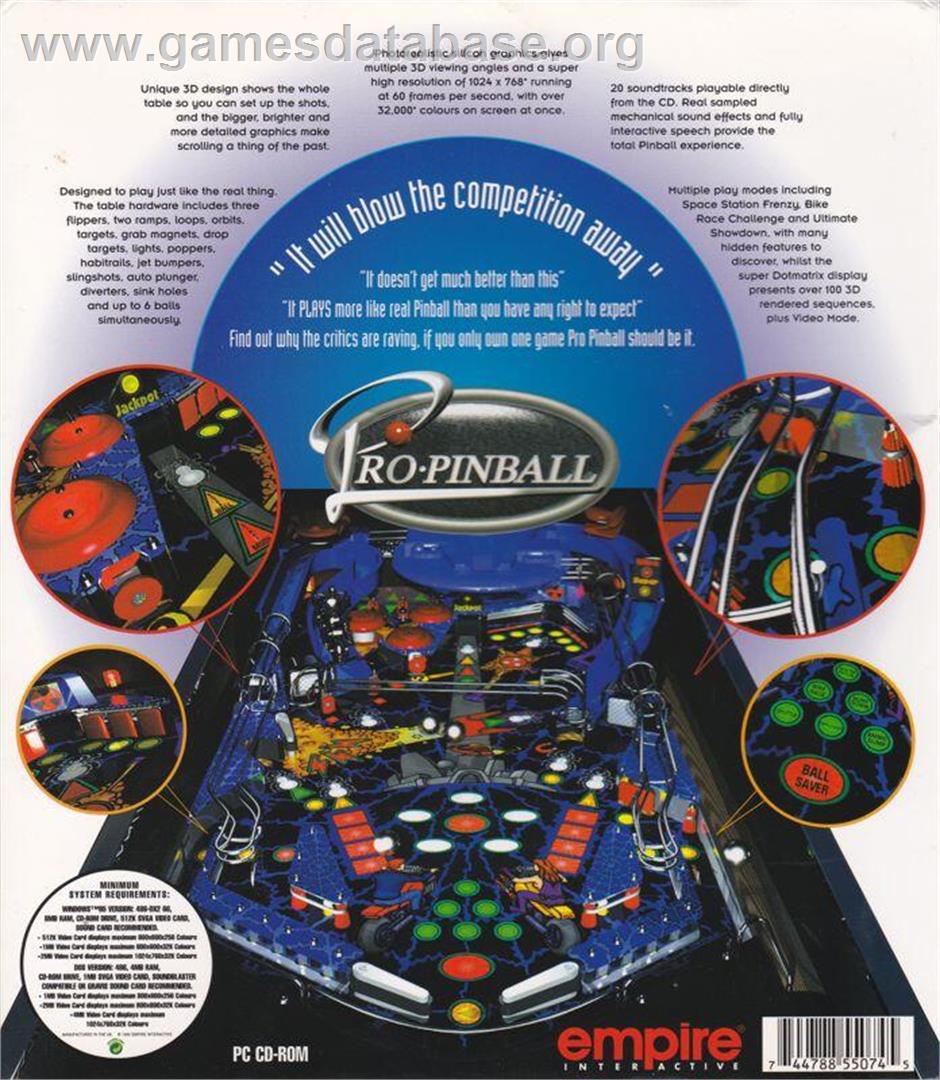Pro Pinball - The Web - Microsoft Windows - Artwork - Box Back