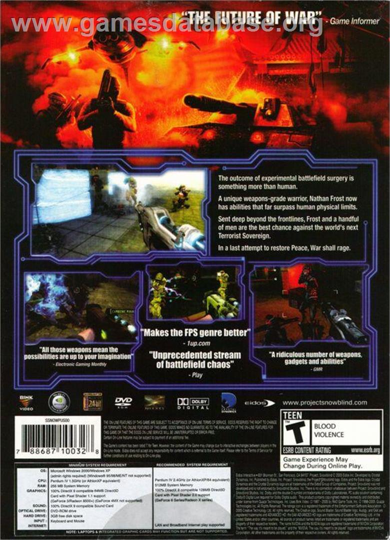 Project - Snowblind - Microsoft Windows - Artwork - Box Back