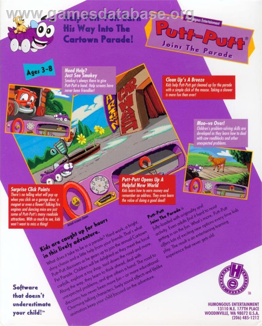 Putt-Putt Joins the Parade - Microsoft Windows - Artwork - Box Back