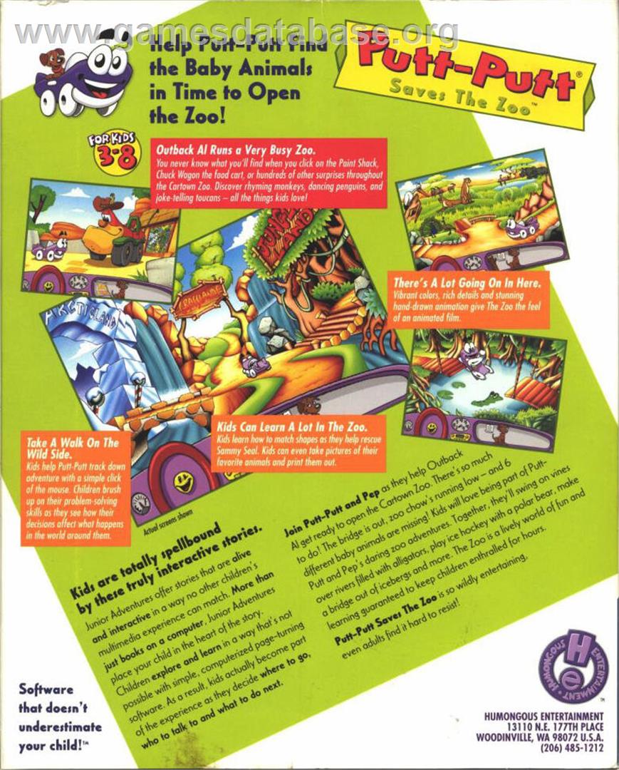 Putt-Putt Saves the Zoo - Microsoft Windows - Artwork - Box Back