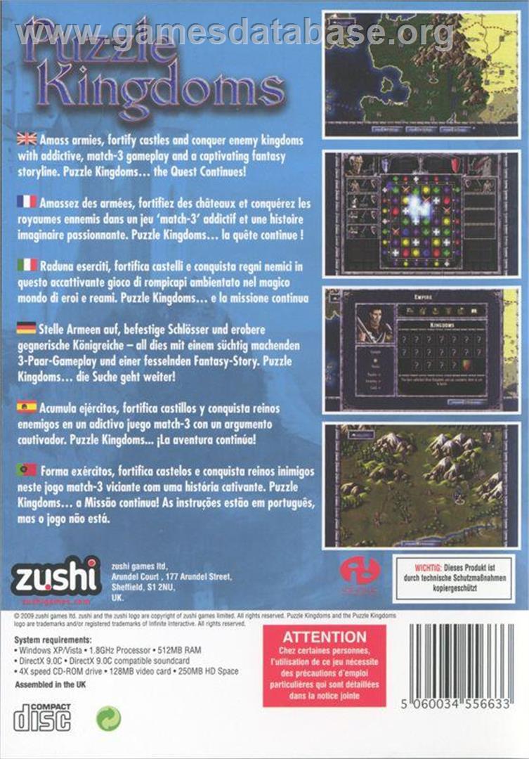 Puzzle Kingdoms - Microsoft Windows - Artwork - Box Back