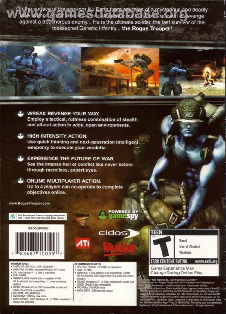 Rogue Trooper - Microsoft Windows - Artwork - Box Back
