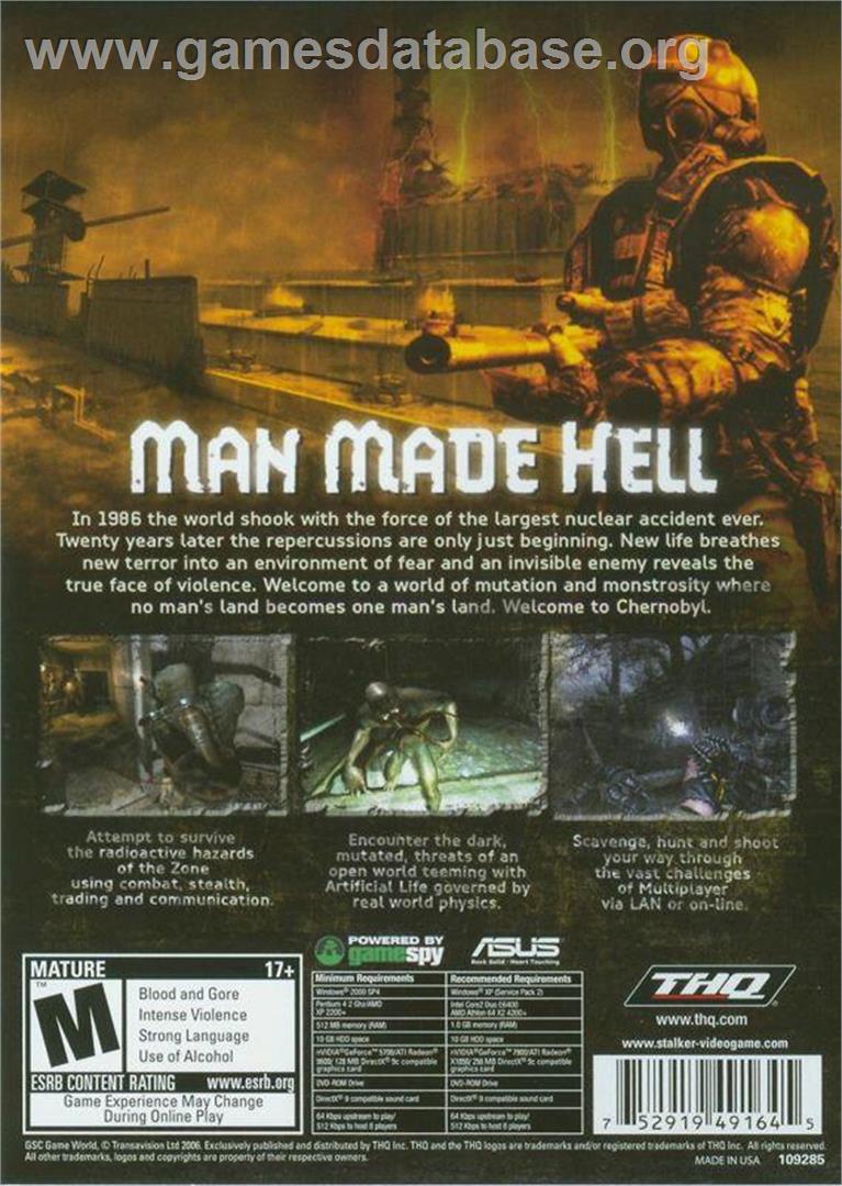S.T.A.L.K.E.R. - Shadow of Chernobyl - Microsoft Windows - Artwork - Box Back