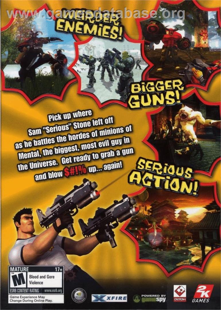 Serious Sam 2 - Microsoft Windows - Artwork - Box Back