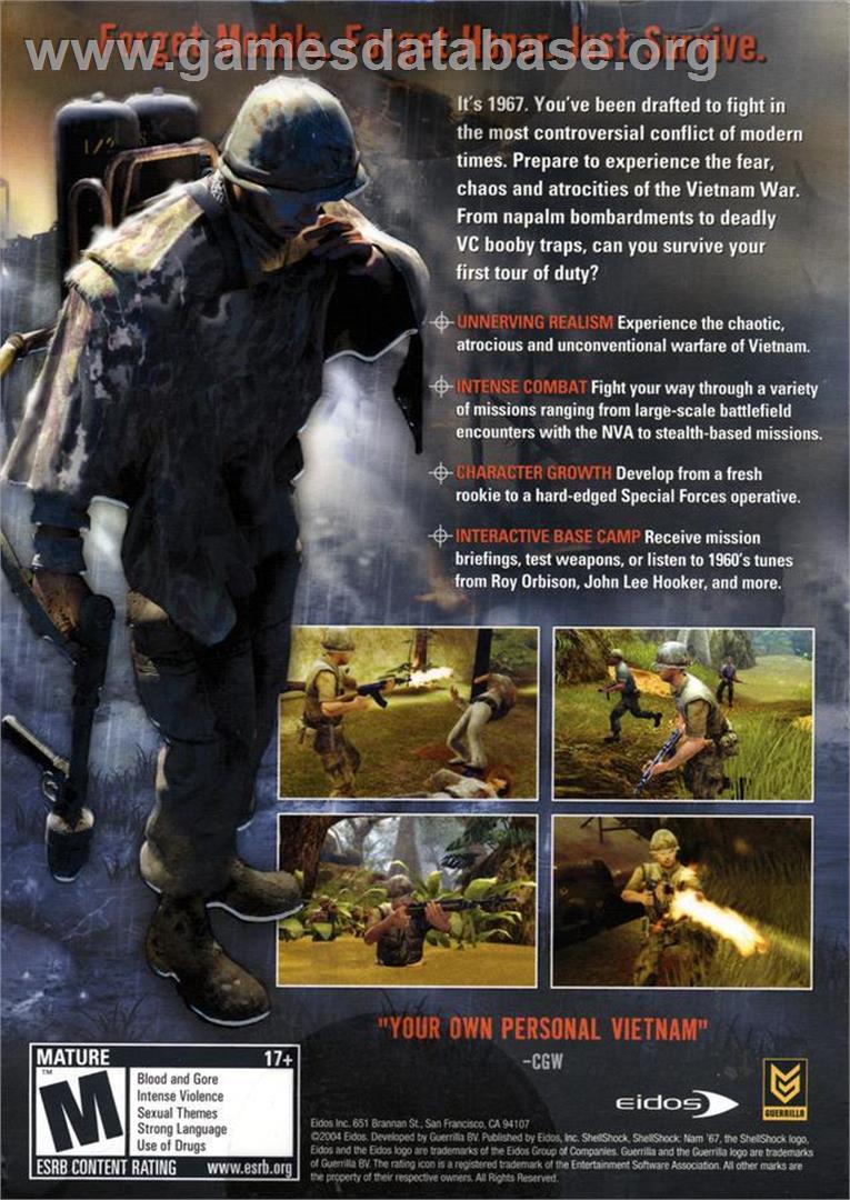Shellshock - Nam '67 - Microsoft Windows - Artwork - Box Back
