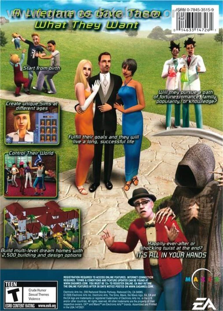 Sims 2 (Special DVD Edition), The - Microsoft Windows - Artwork - Box Back