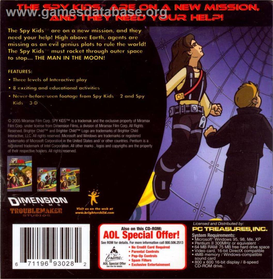 Spy Kids Learning Adventures - Mission - Man In The Moon - Microsoft Windows - Artwork - Box Back