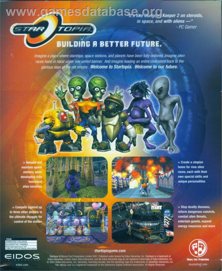 Startopia - Microsoft Windows - Artwork - Box Back