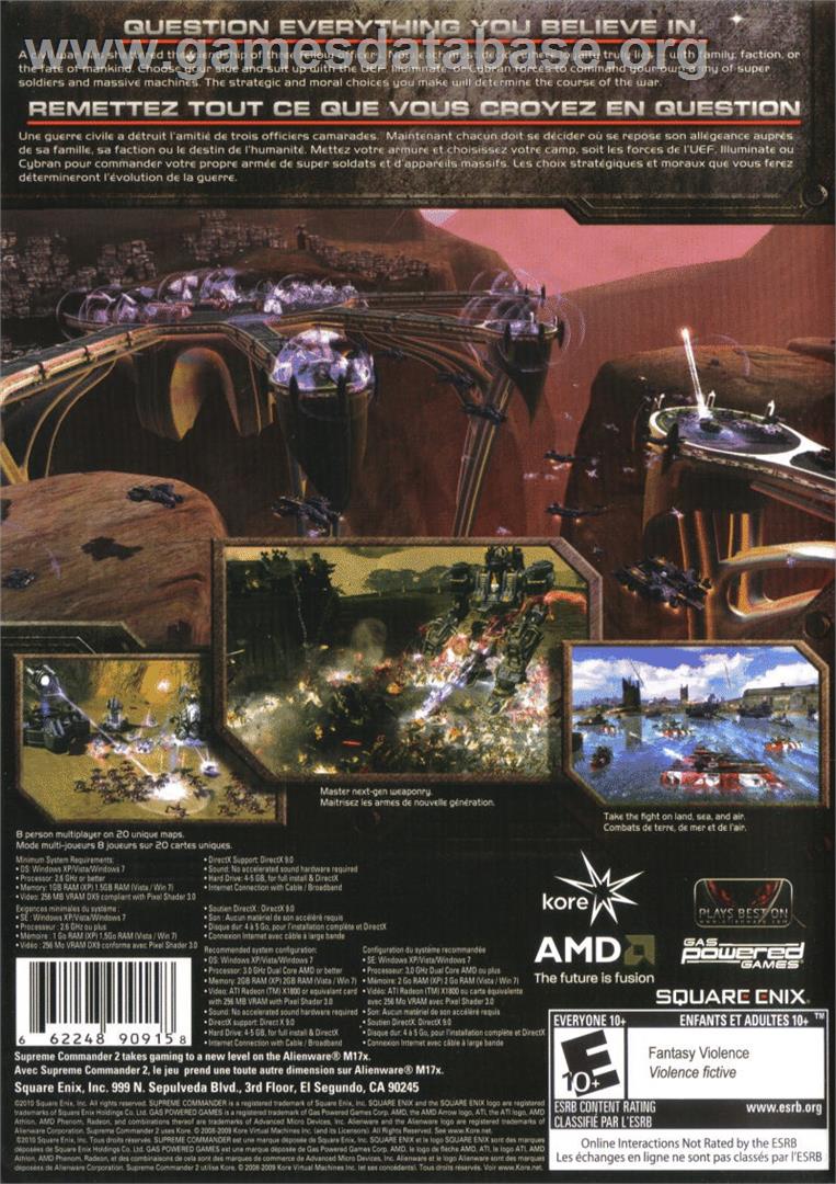 Supreme Commander 2 - Microsoft Windows - Artwork - Box Back