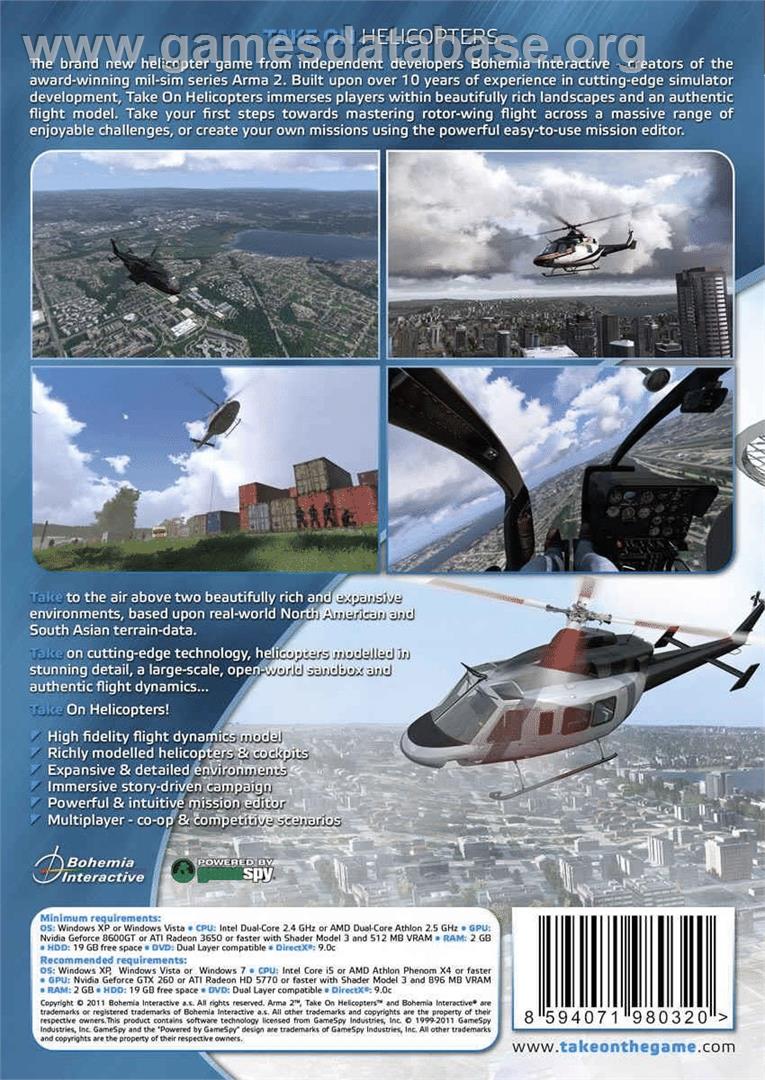 Take On Helicopters - Microsoft Windows - Artwork - Box Back