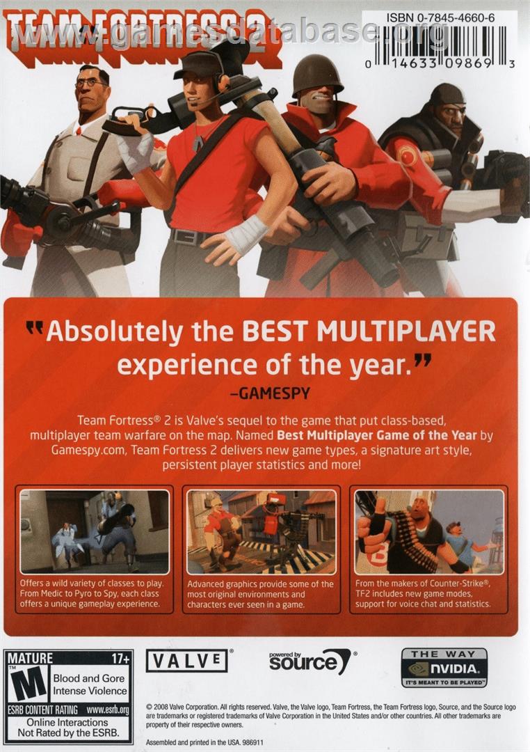 Team Fortress 2 - Microsoft Windows - Artwork - Box Back