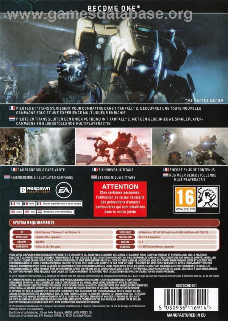 Titanfall 2 - Microsoft Windows - Artwork - Box Back