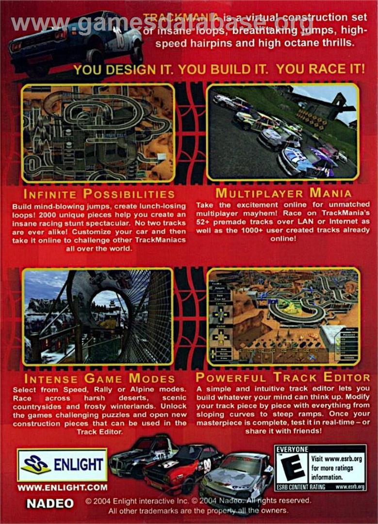 Trackmania - Microsoft Windows - Artwork - Box Back