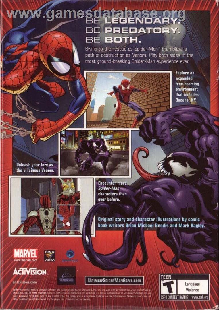 Ultimate Spider-Man - Microsoft Windows - Artwork - Box Back