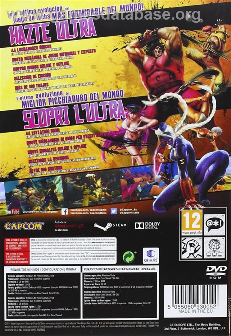 Ultra Street Fighter 4 - Microsoft Windows - Artwork - Box Back