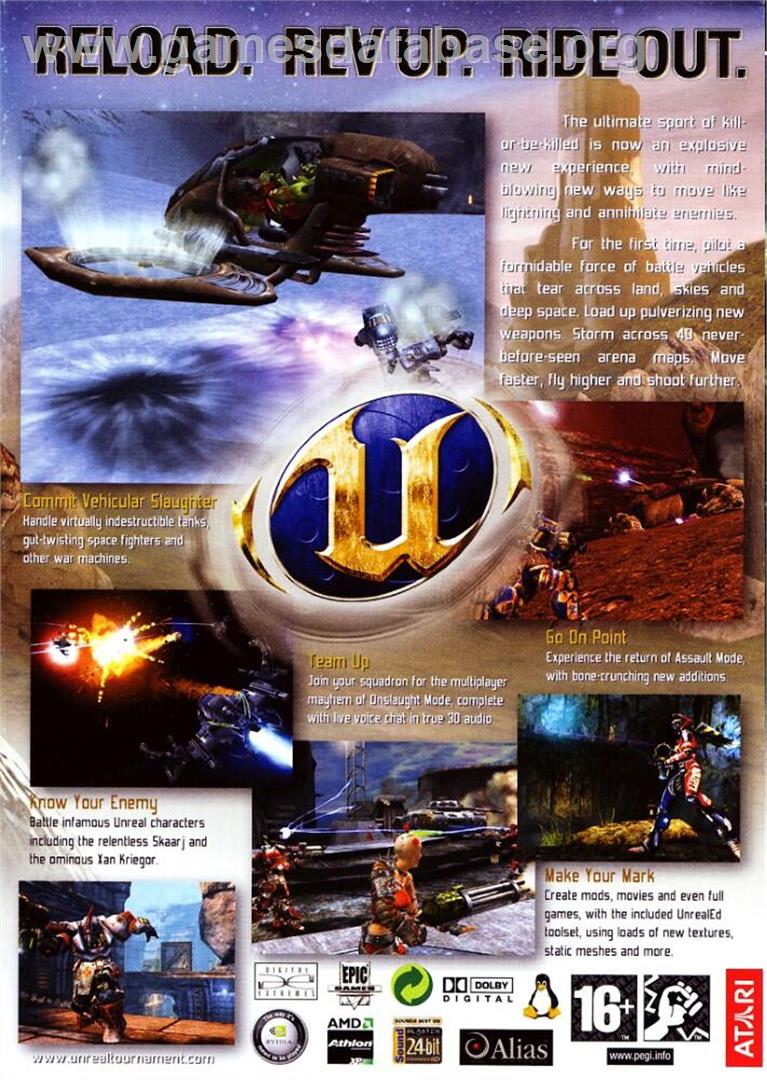 Unreal Tournament 2004 (DVD Special Edition) - Microsoft Windows - Artwork - Box Back