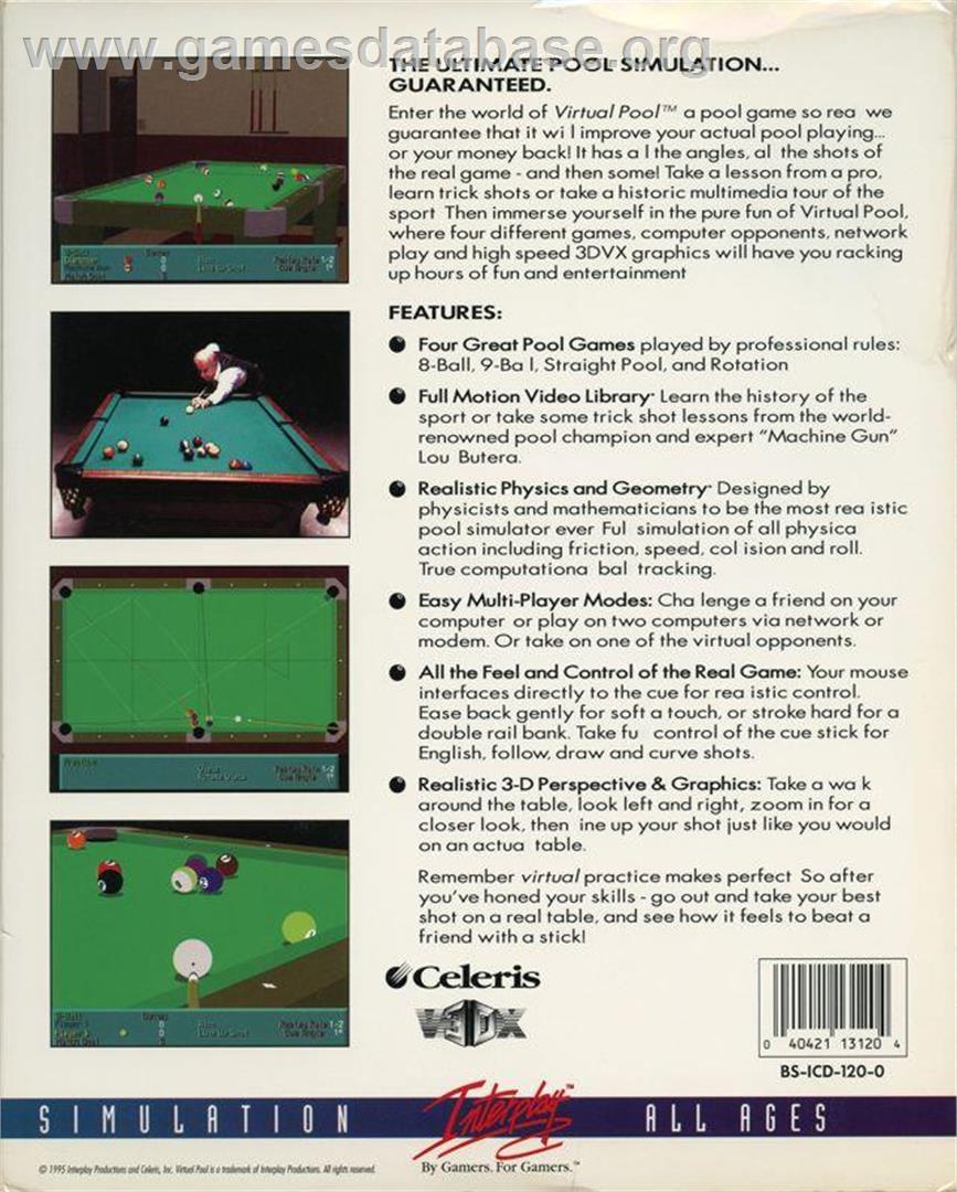 Virtual Pool - Microsoft Windows - Artwork - Box Back