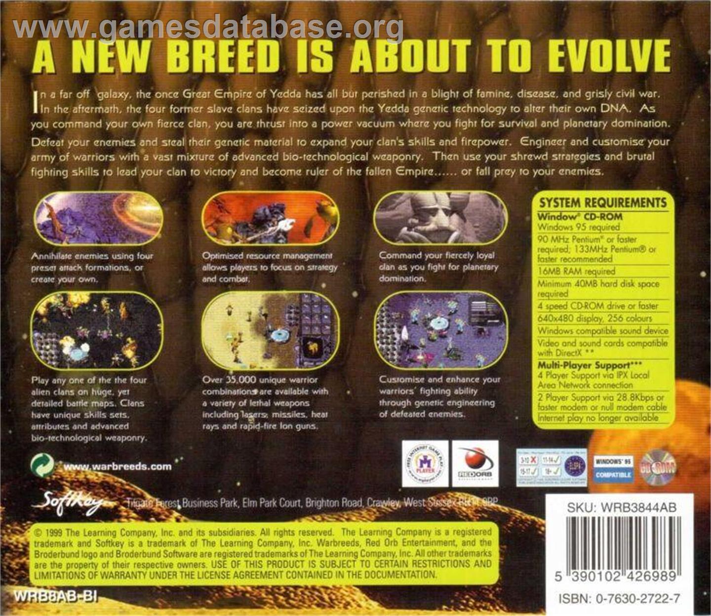 WarBreeds - Microsoft Windows - Artwork - Box Back
