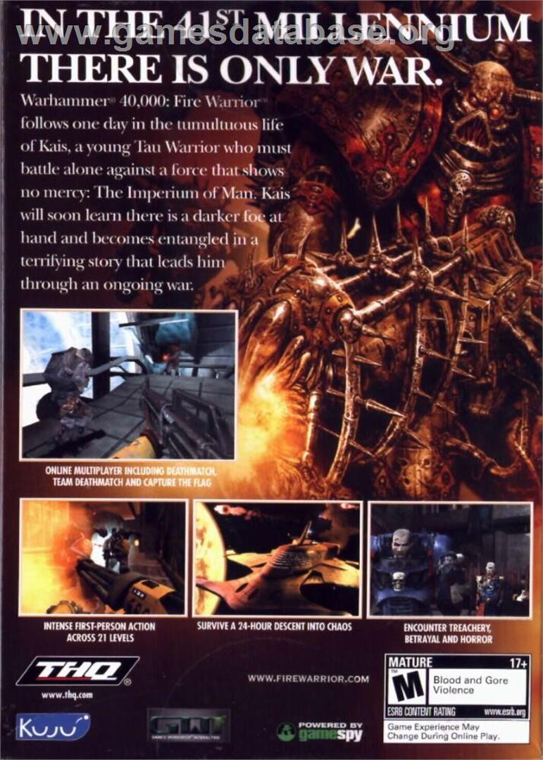 Warhammer 40,000 - Fire Warrior - Microsoft Windows - Artwork - Box Back
