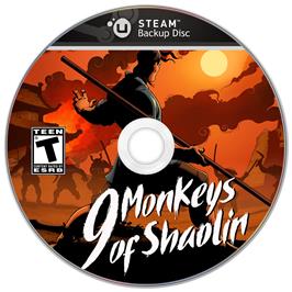 Cartridge artwork for 9 Monkeys of Shaolin on the Microsoft Windows.